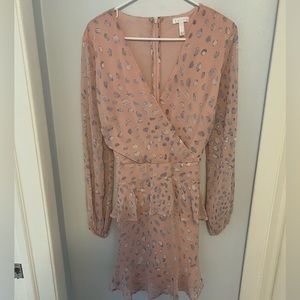 Leith, Light Pink & Blue Belted Dress, Size: Large